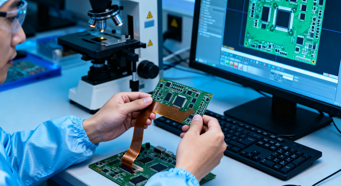 FPC线路板设计图，展示精密线路布局